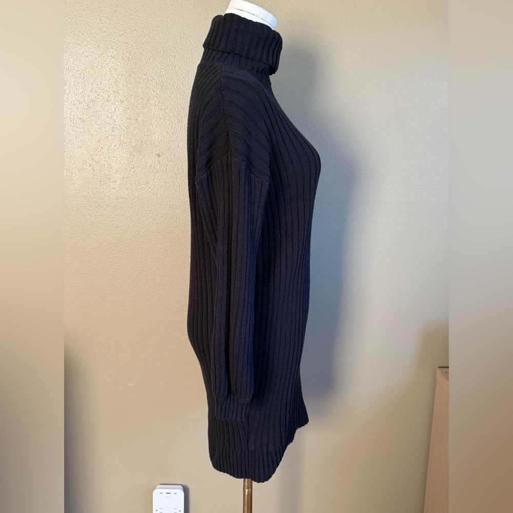 Fashion Nova Black Ribbed Knit Sweater Mini Dress or Tunic - Picture 3 of 5